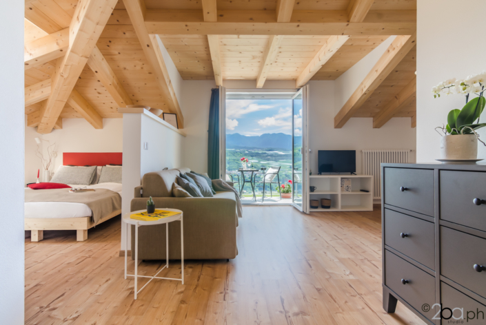 casa di montagna legno mansarda vacanza affitti brevi monolocale divano