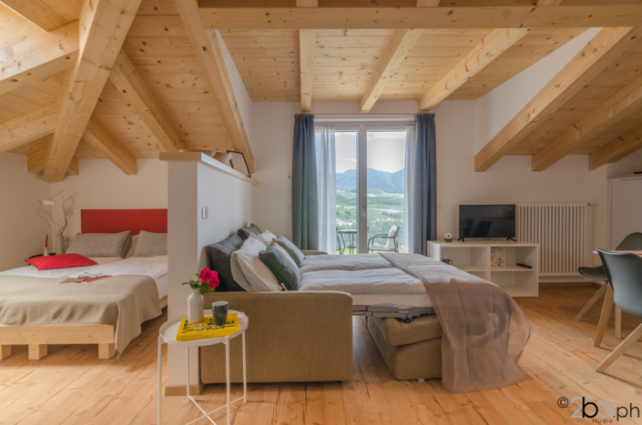 casa di montagna legno mansarda vacanza affitti brevi monolocale divanoletto